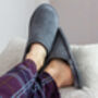 Snugtoes Mens Leather Slippers In Grey, thumbnail 2 of 6