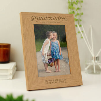 Personalised Grandchildren Are A Blessing 5x7 Oak Frame, 2 of 3