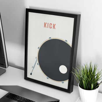 Kick Drum Print | Drummer Music Poster, 3 of 9