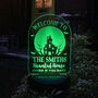 Personalised Haunted House Halloween Solar Light Sign, thumbnail 4 of 9