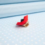 Hand Painted Red Poppy Lapel Pin, thumbnail 3 of 4