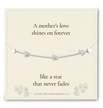 Loss Of Mum Gift With A Gold Plated Or Silver Plated Star Bracelet And Card, 3 of 6