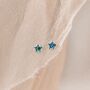 Tiny Sterling Silver Paua Shell Star Stud Earrings, thumbnail 2 of 5