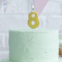 Gold Glitter Number Eight Birthday Cake Candle, thumbnail 1 of 2