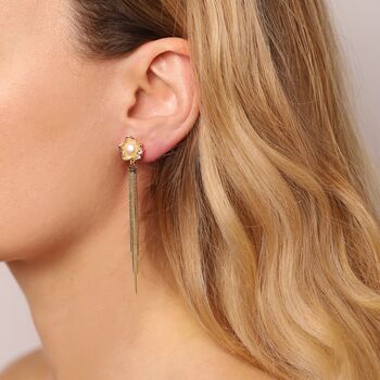 Pearl Star Drop Clip On Earrings, 3 of 3