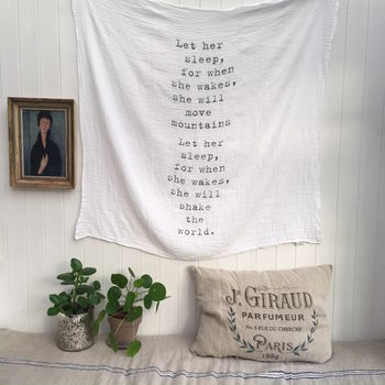 New Baby Gift Inspirational Quote Swaddle Blanket, 11 of 11