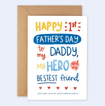 Personalised First Father's Day Card For Daddy, 2 of 4