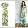 Jumpsuit In Green Hydrangea Print Crepe, thumbnail 2 of 2