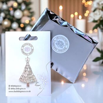 Elegant Crystal Christmas Tree Festive Brooch, 2 of 7