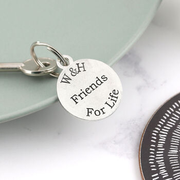 Friendship Gift Personalised Round Pewter Keyring, 7 of 8