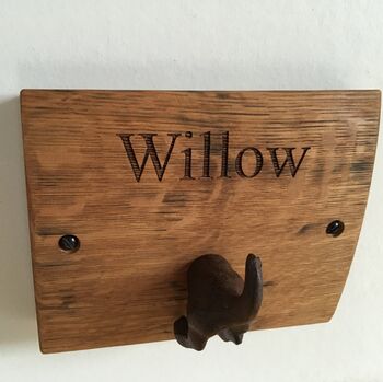 Personalised Barrel Stave Dog Lead Hook, 2 of 5