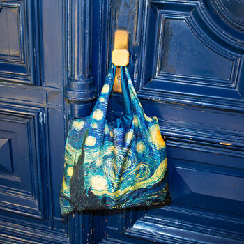 Loqi Van Gogh Starry Night Recycled Shopping Bag, 4 of 4