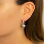 Sterling Silver Heart Stud Hoop Earrings, thumbnail 3 of 4