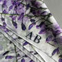 Monogram Wisteria Floral Print Silk Mix Scarf, thumbnail 3 of 7