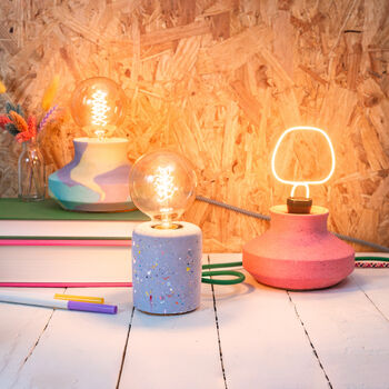 Pink Granite Effect Jesmonite Table Lamp, 4 of 4