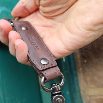 Personalised Leather Keyring Clip + No Touch Tool, 8 of 11
