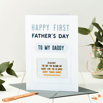 Personalised First Father's Day Keepsake Card, 3 of 4