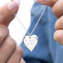 Engraved Large Heart Necklace, Sterling Silver, thumbnail 4 of 7