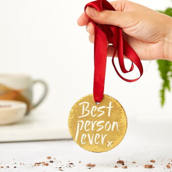 'Best Person Ever' Valentine's Chocolate Gold Medal, 4 of 10