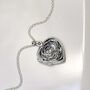 Sterling Silver Filigree Rose Heart Locket, thumbnail 5 of 9