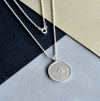 Sterling Silver Compass Necklace, 3 of 6