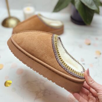 Cosy Self Care Gift For Mum – Slippers, Gold Earrings, Makeup Bag And Hand Cream, 7 of 11