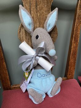 Bunny Rabbit Soft Toy Handmade And Personalised, 5 of 11