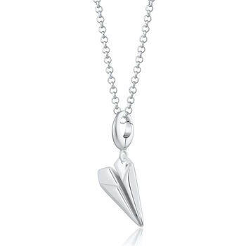 Sterling Silver Paper Plane Necklace, 2 of 7