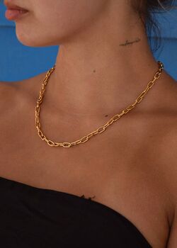 Anchor 5mm Chain Necklace 18 K Gold Gift, 5 of 5