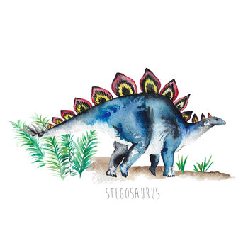 Stegosaurus Hand Painted Greetings Card, 2 of 2