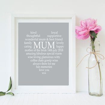 Mother Of The Bride/Groom Personalised Print, 2 of 4