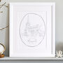 Personalised Colour Line Wedding Drawing, thumbnail 4 of 7