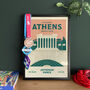 Personalised Athens Marathon Print, Unframed, thumbnail 1 of 5