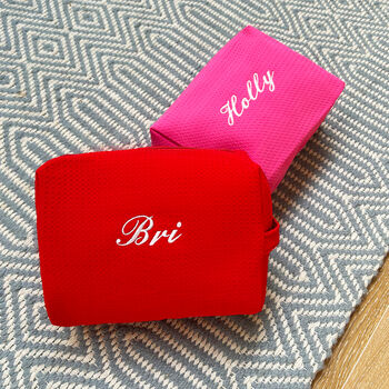 Monogram Quilted Pink And Red Cosmetic Bag, 4 of 7