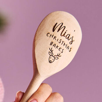 Personalised Christmas Bakes Wooden Spoon, 2 of 4