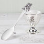 Personalised Silver Egg Cup And Spoon, thumbnail 3 of 5