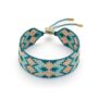 Charlotte Teal And Gold Beaded Friendship Bracelet, thumbnail 1 of 3