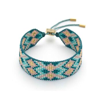 Charlotte Teal And Gold Beaded Friendship Bracelet, 3 of 3