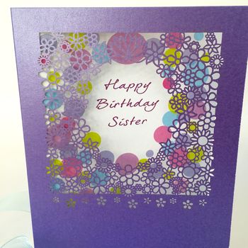 Sister Birthday Delicate Cut Card, 2 of 2