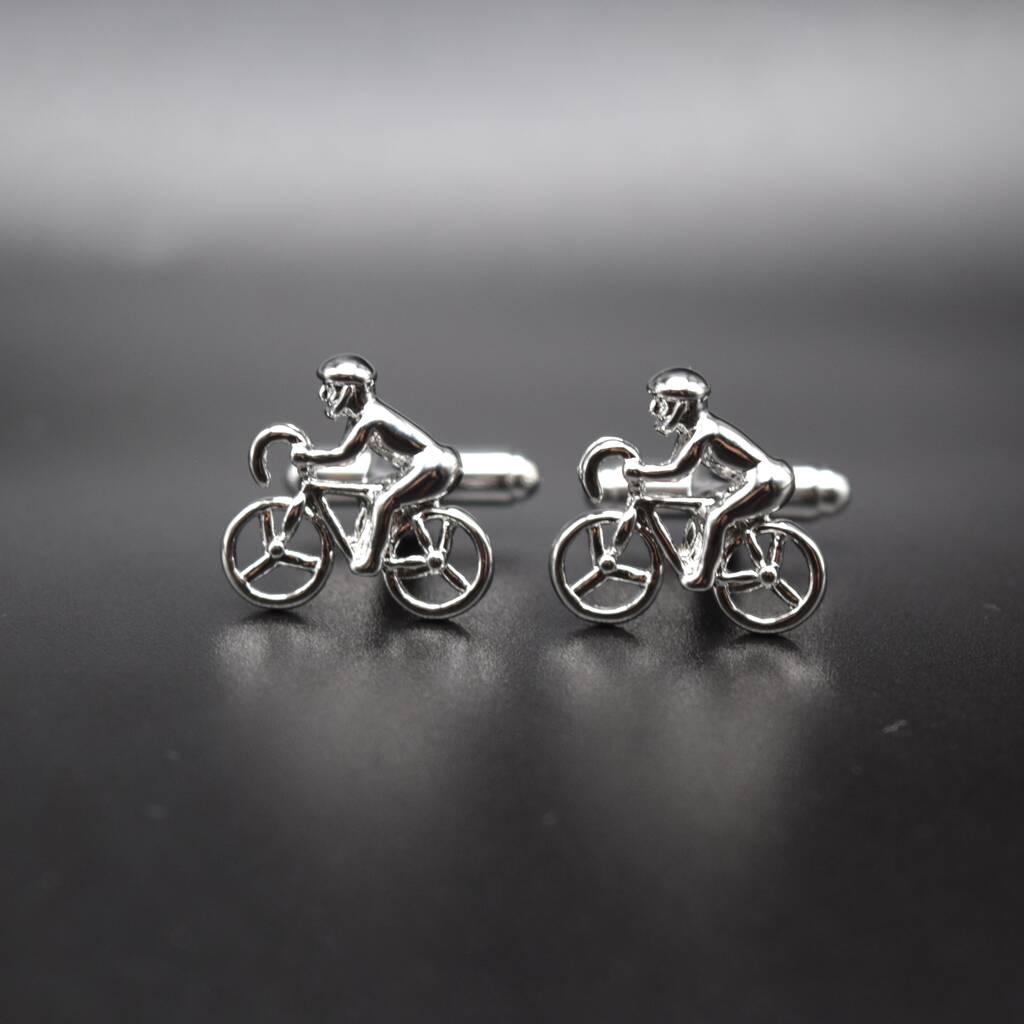 Bicycle Cufflinks Silver Bike Cufflinks For Cyclists Gift For Him, 1 of 6