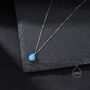 Genuine Blue Turquoise Pear Necklace In Sterling Silver, thumbnail 7 of 12