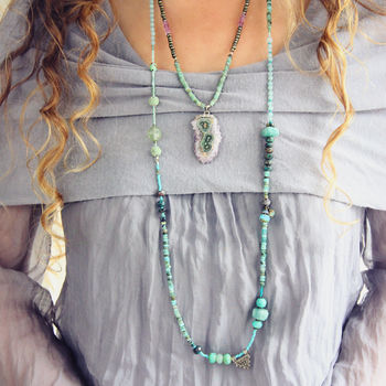 Long Amethyst And Emerald Necklace, 4 of 12