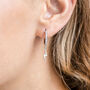 Lightening Bolt Crystal Hoop Earrings In Silver Colour, thumbnail 2 of 3