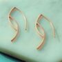 Ellipse Rose/Gold Plated Sterling Silver Drop Earrings, thumbnail 1 of 8