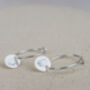 Sterling Silver Circle Leaf Charm Hoops, thumbnail 2 of 3