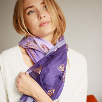 British Butterflies Rose Gold Foil Scarf, 6 of 12