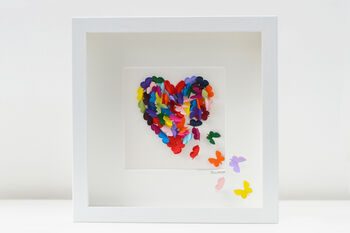 Framed Personalised Butterfly Heart Christening Gift, 5 of 6