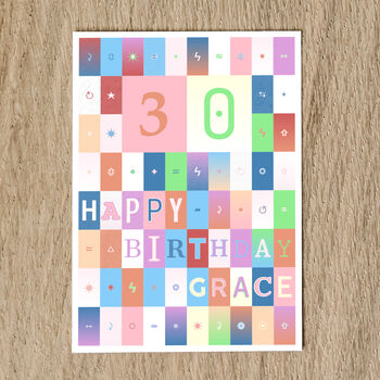 Personalised 30th Birthday Card Age And Name, 4 of 10