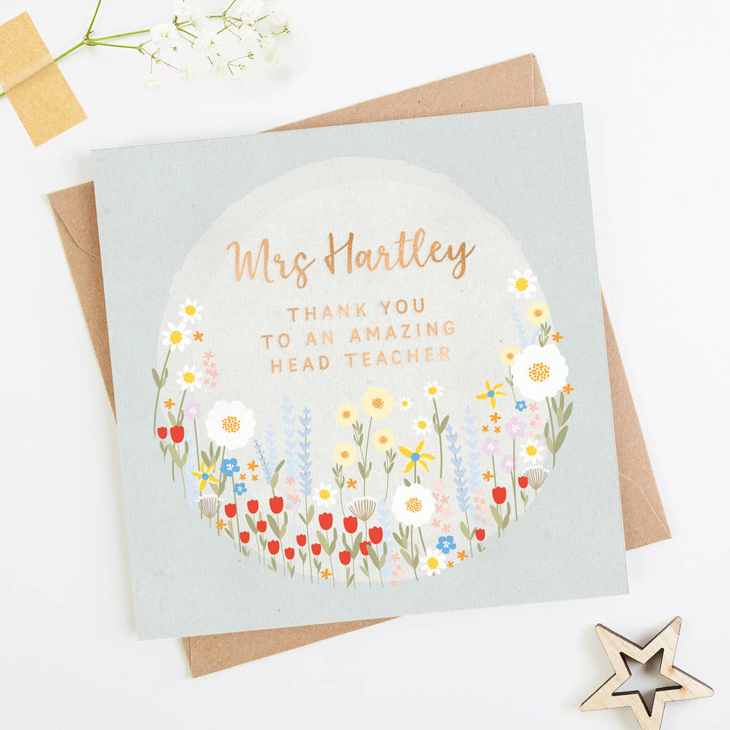 Head Teacher Thank You Cards By LOOM Weddings | notonthehighstreet.com