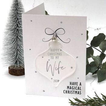 Wife Christmas Keepsake Bauble Card Box, 4 of 7